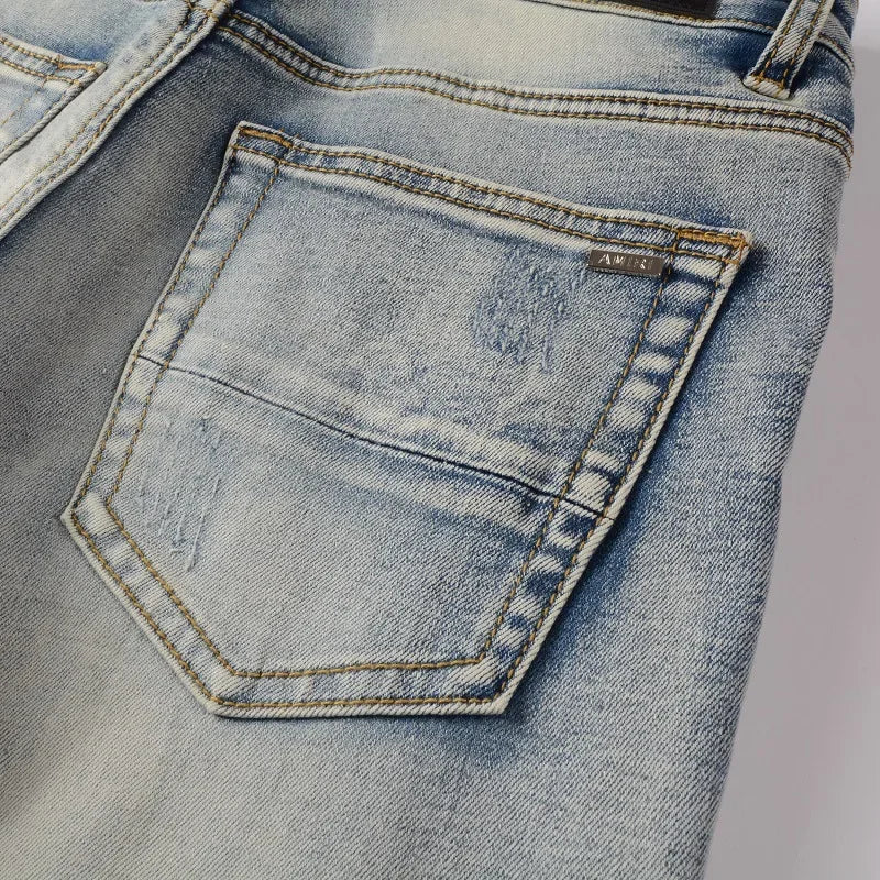 Trendyamiri European STYLE Jeans EINZIGARTIGES Design Slim Fit