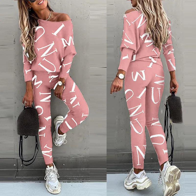 Stylish 2-piece Set Of Leggings Trousers Casual Comfortable Sportswear by XXOWENLI, perfect for everyday wear.