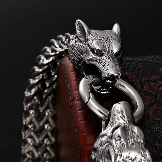Stainless Steel Double Wolf Head Bracelet - Swefashionstore