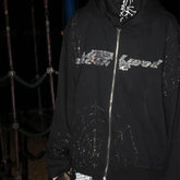 Zzsykd Rhinestone Full-Zip Hoodie Skeleton Goth Sweatshirt - Swefashionstore