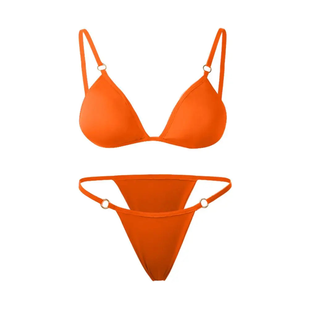 Buckle Sling Backless Two Piece Bikini Set - Swefashionstore