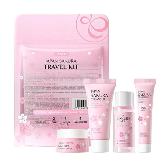 Sakura Skin Care Sets Facial Cleanser Face Face Toner Sunscreen Products Care Moisturizing Smoothing Nourishing - Swefashionstore