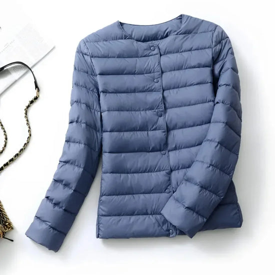 New European Women Spring Autumn Light Duck Down Fabric Lightweight Coat - Swefashionstore