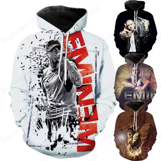 New Eminem 3d Printed-Graphic Hoodie Rock Tracksuit