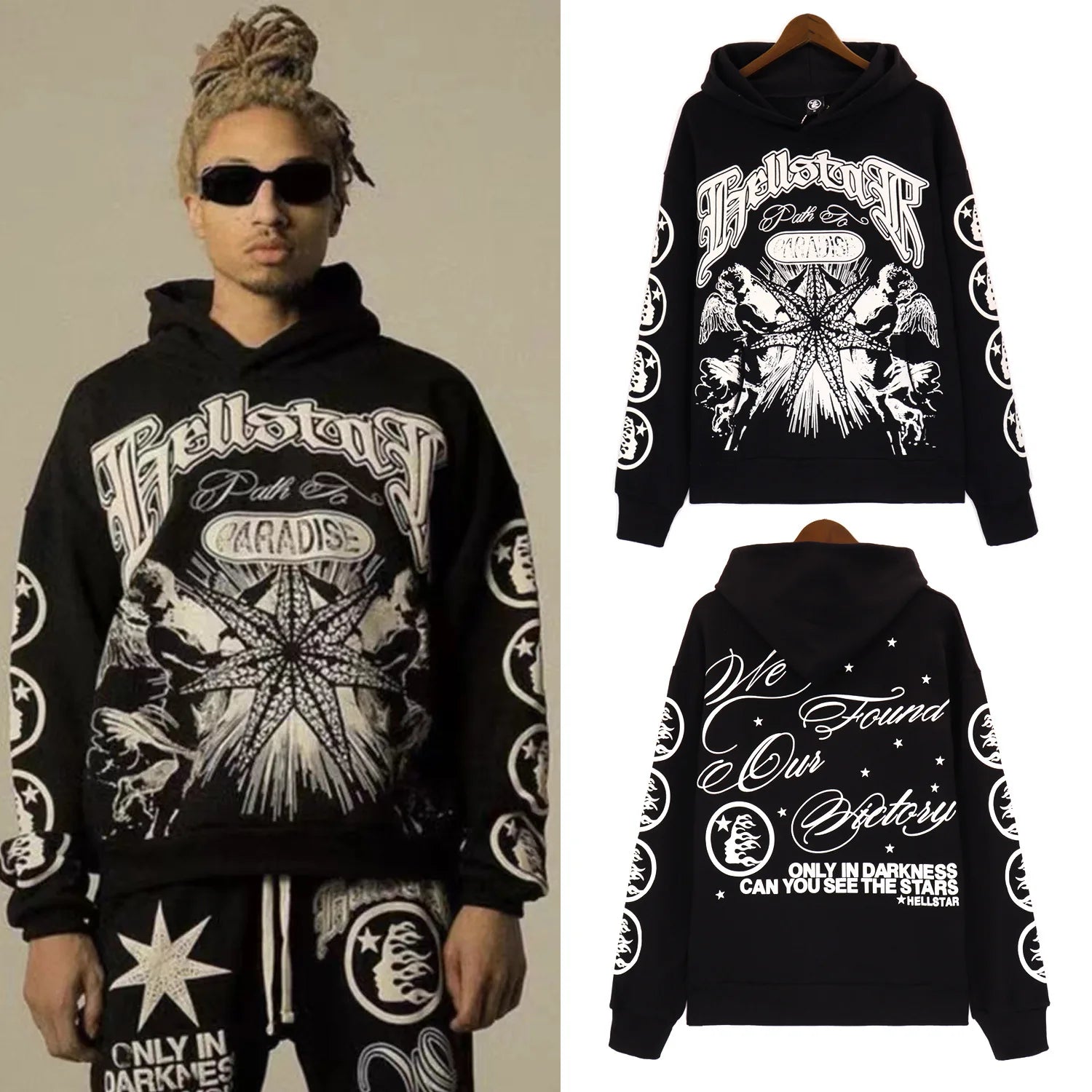 Harajuku Letter Print Loose Sweatshirt Hoodie, Long Sleeve, Pocket, Y2K Hip Hop Punk Style, Unisex Streetwear - Swefashionstore