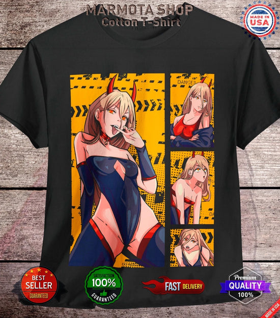 Summer JPower Waifu Ecchi Shirt Chainsaw Man Anime Tee T-Shirt Sexy Makima Kawaii Devil  Anime Clothes - Swefashionstore
