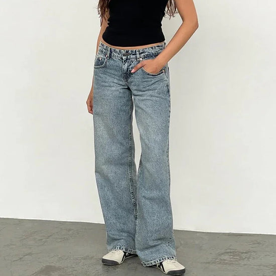 Women Y2K Wide Leg Denim Pants - Swefashionstore