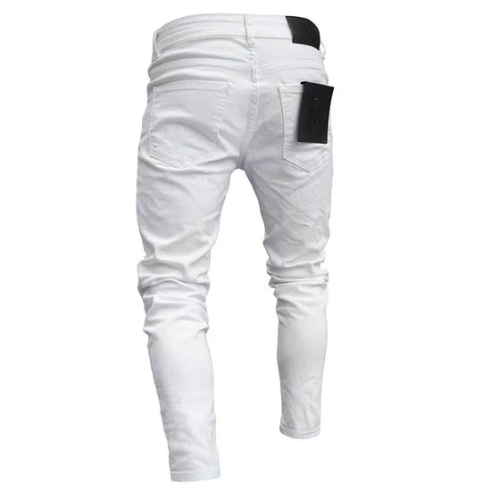 BESTSELLER White Embroidery Skinny RIPPED Jeans - Swefashionstore