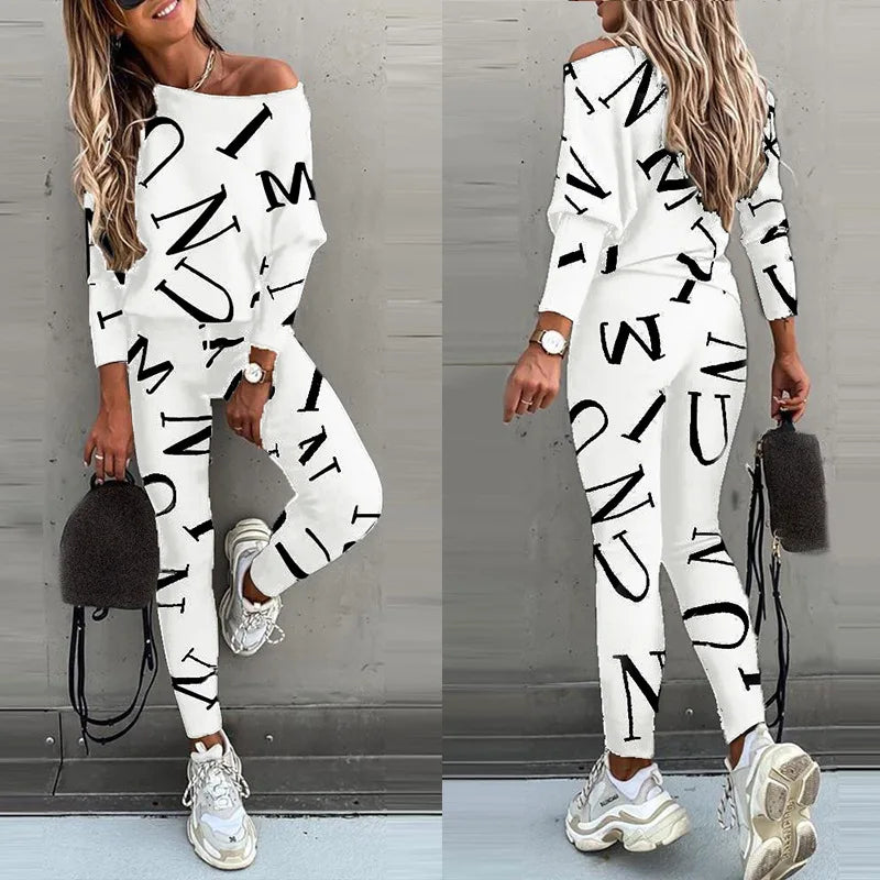 Stylish 2-piece Set Of Leggings Trousers Casual Comfortable Sportswear by XXOWENLI, perfect for active lifestyles.
