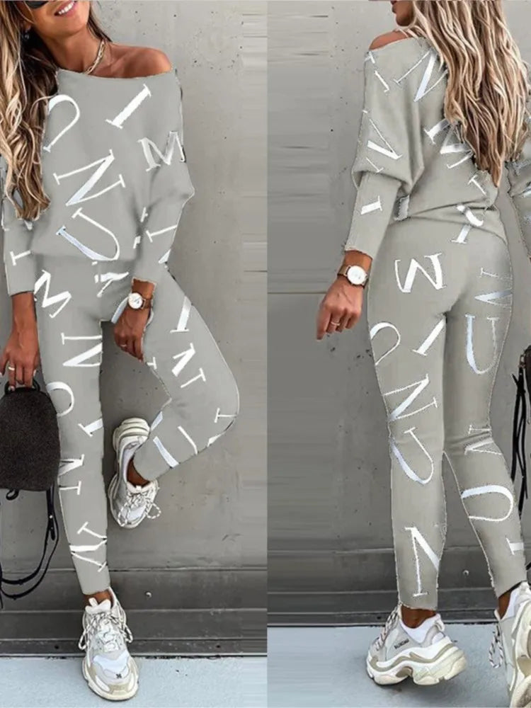 Stylish 2-piece Set Of Leggings Trousers Casual Comfortable Sportswear by XXOWENLI, perfect for everyday wear.