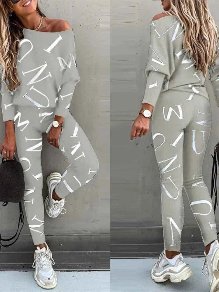 2-Piece Set of Sportswear Leggings Trousers for Casual Comfort and Active Lifestyle - Swefashionstore