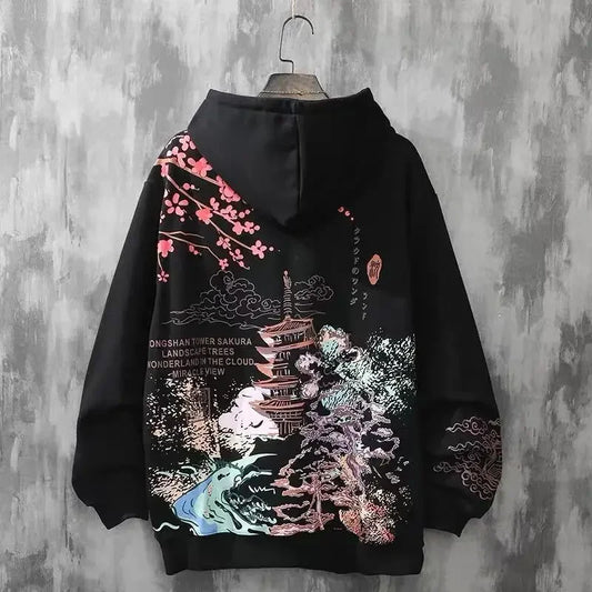 HOODED Bestickte HARAJUKU Sweatshirts für Herren