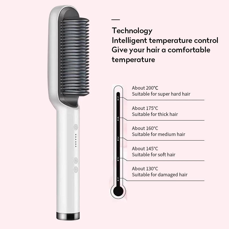 Hot Electric Hair Straightener And CurlingBrush