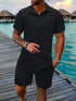 Summer Jacquard Black And White Solid Color Suit - Swefashionstore