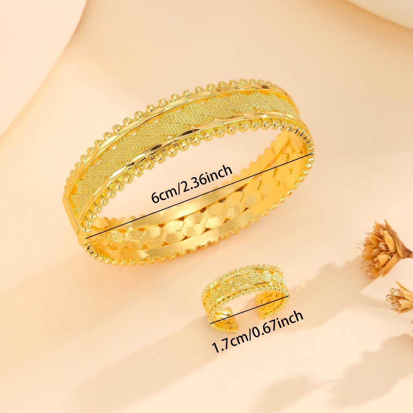 2pcs Vintage Gold Plated Bracelet Vacuum Electroplating