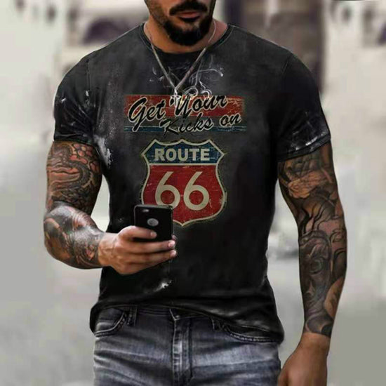 Round Neck Digital Print SLIM Pullover Men&