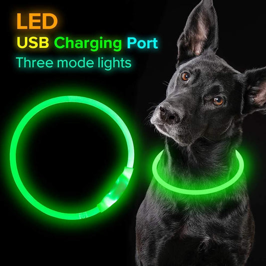 Pet Flashing Collar USB Rechargeable Necklace