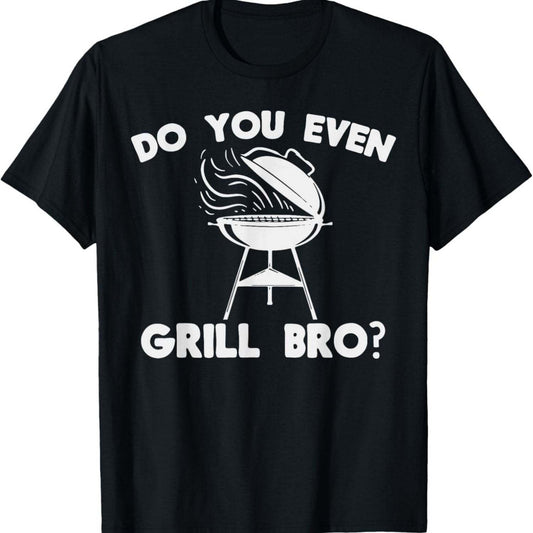 Casual round neck short sleeves shirt with grill-themed design.
