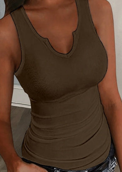 SUMMER Casual Ribbed White Sleeveless Tank Top For Women - Swefashionstore