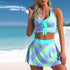 Split Swimwear Skirt Conservative Large Print - Swefashionstore