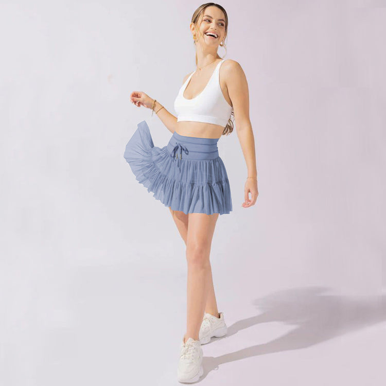 High Waist Dress With Anti-exposure Safety Pants - Swefashionstore