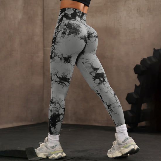 High Waist Tight Yoga Pants Tie-dye Breathable Workout Pants - Swefashionstore