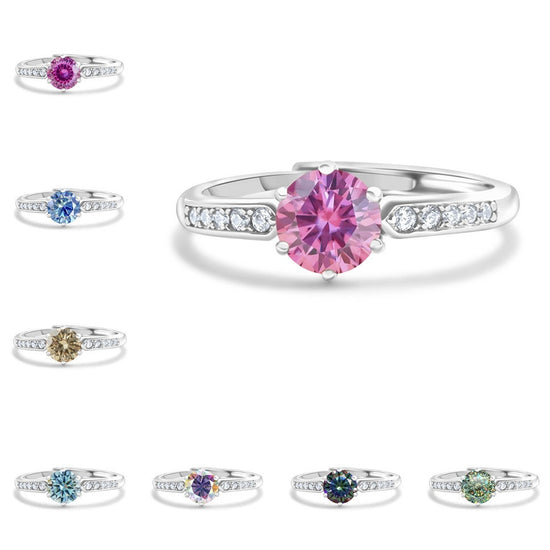 S925 Sterling Silver Moissanite Luxury Four-claw Couple Ring - Swefashionstore