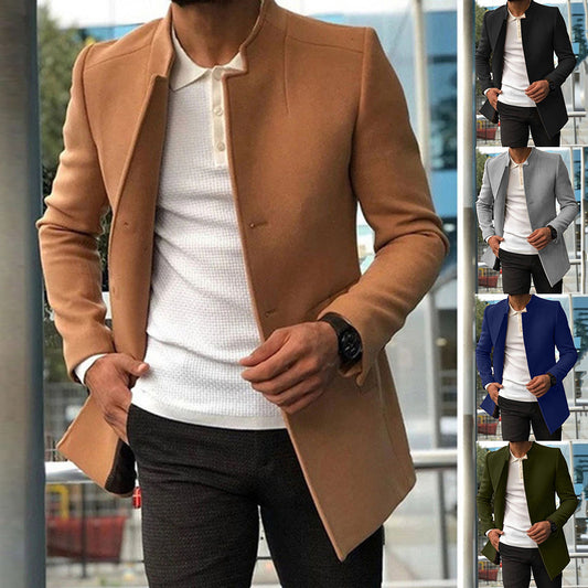Herren Slim Coat Fashion Einreihige Einfarbige Businessjacken