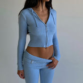 Hoodie Suit Women Long Pants Set - Swefashionstore