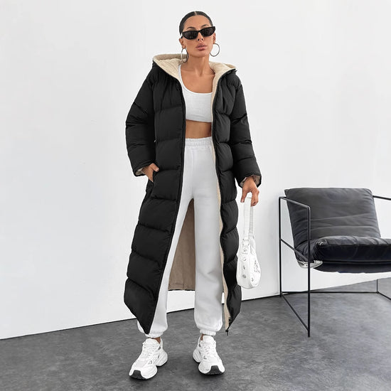 Long Below The Knee Hooded New Leisure Puffer Jacket Coat - Swefashionstore