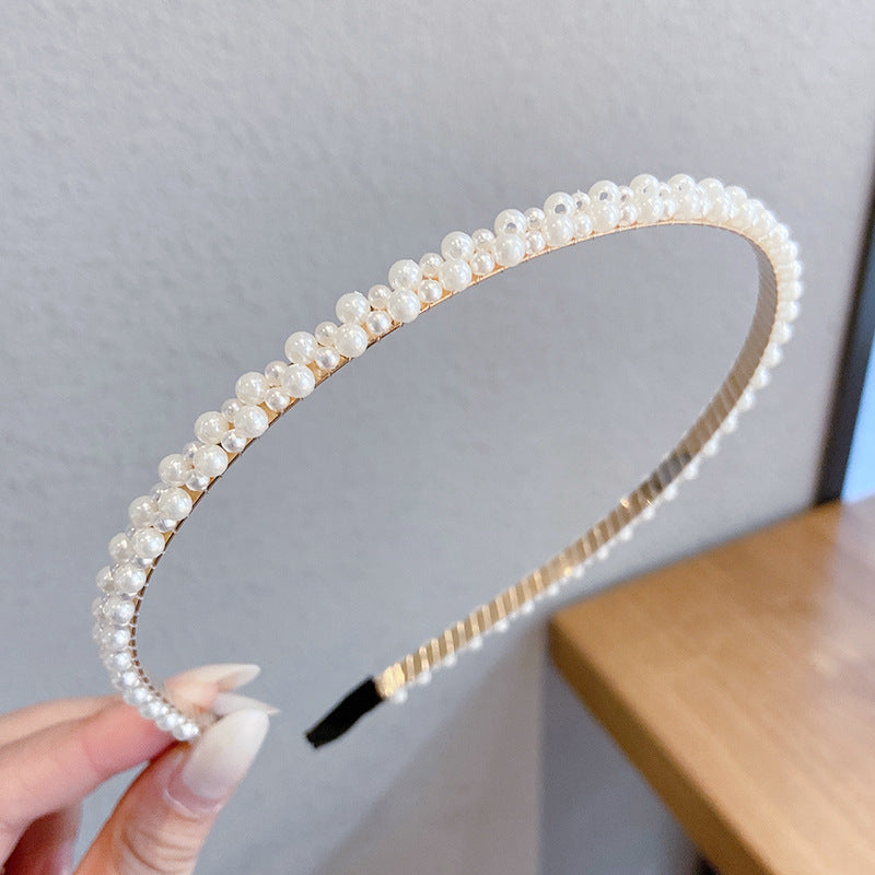 Sen Simple Pearl Thin Headband Hair Accessories Headband - Swefashionstore