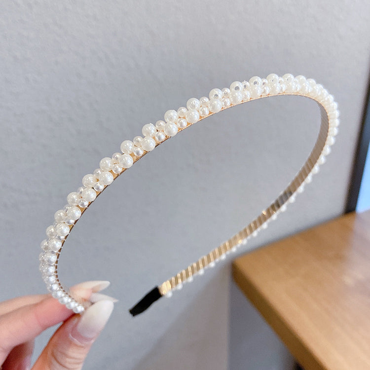 Sen Simple Pearl Thin Headband Hair Accessories Headband - Swefashionstore