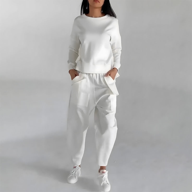 Solid Color Fashion Sweatshirt Long Sleeve for Trendy Casual Looks - Swefashionstore