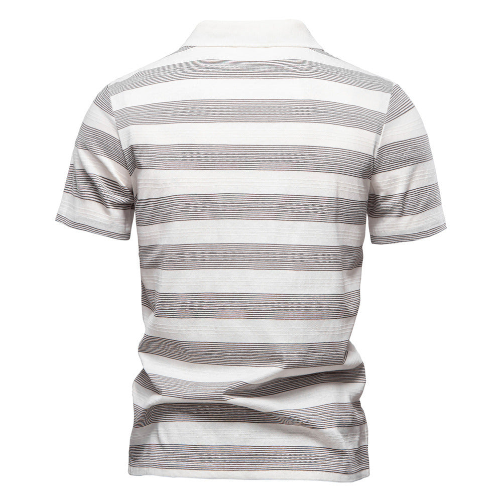 SUMMER Striped Lapel Men&