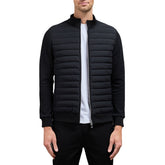 Lightweight Stand Collar Coat For Men Fashion Stitching Knitted Jacket Winter Outwear - Swefashionstore