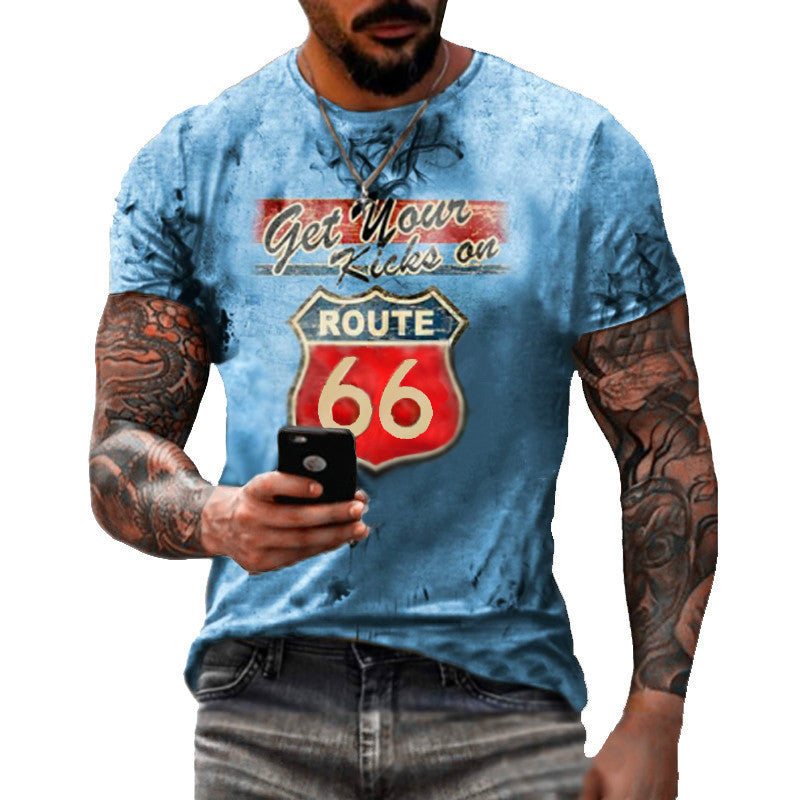 Round Neck Digital Print SLIM Pullover Men&