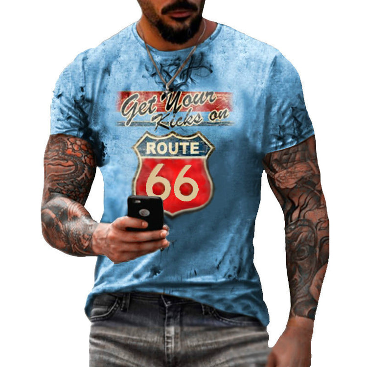 Round Neck Digital Print SLIM Pullover Men&