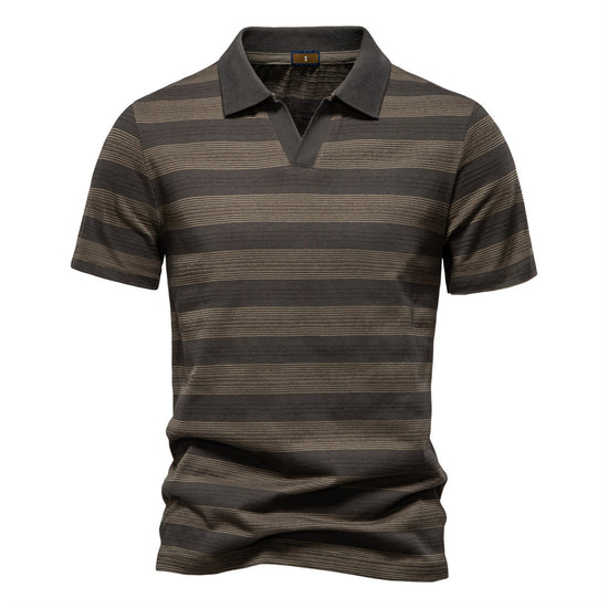 SUMMER Striped Lapel Men&