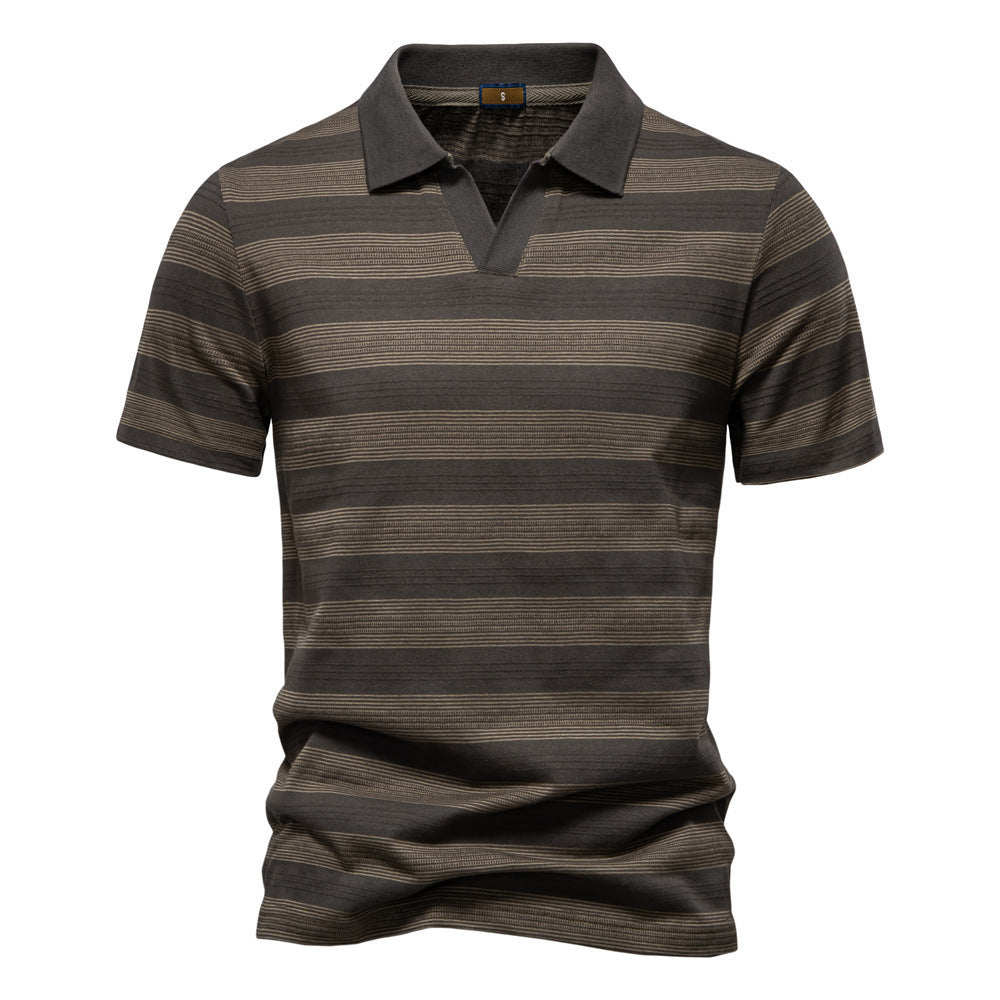 SUMMER Striped Lapel Men&