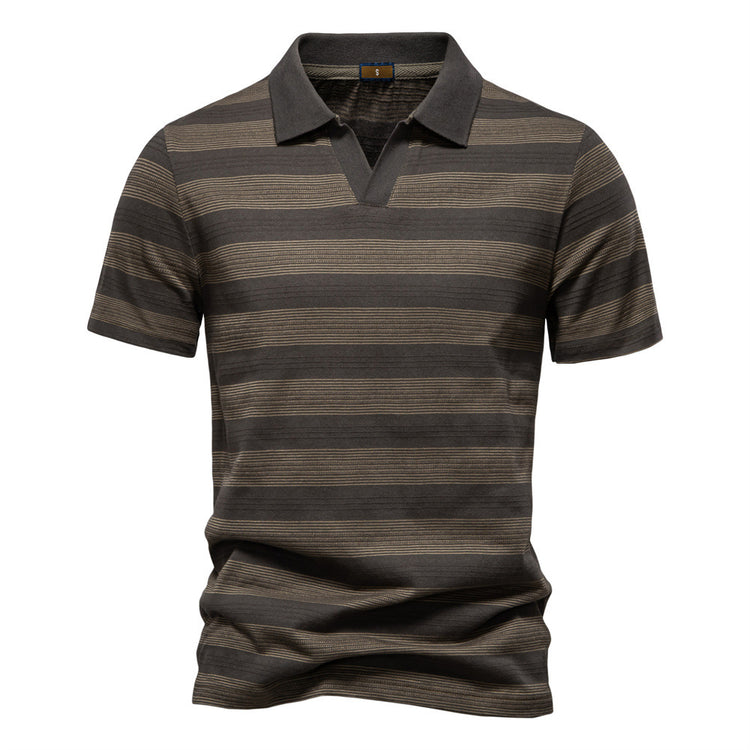 SUMMER Striped Lapel Men&