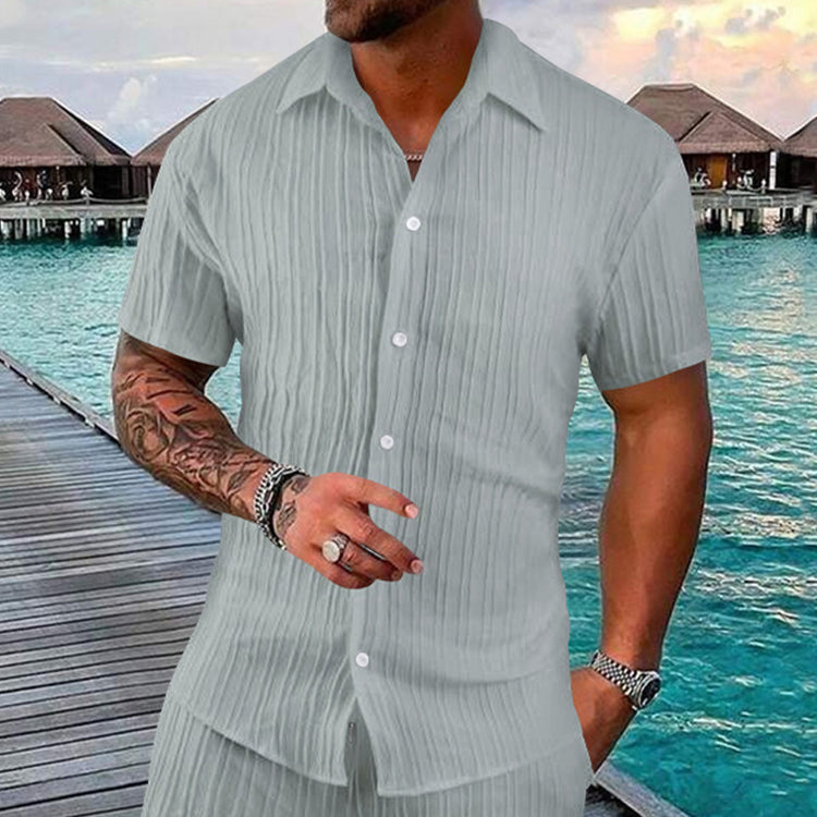 Polo Short Sleeve Button Casual Loose Short Sleeves Shirt - Swefashionstore