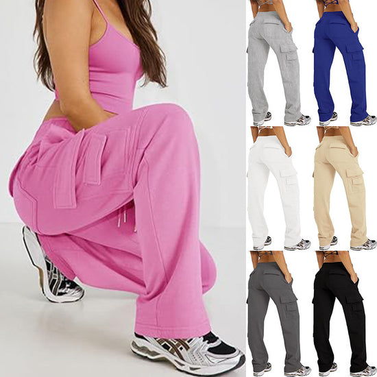 Multi-pocket Cargo Pants Casual Loose Sports Fitness Wide Leg Pants - Swefashionstore