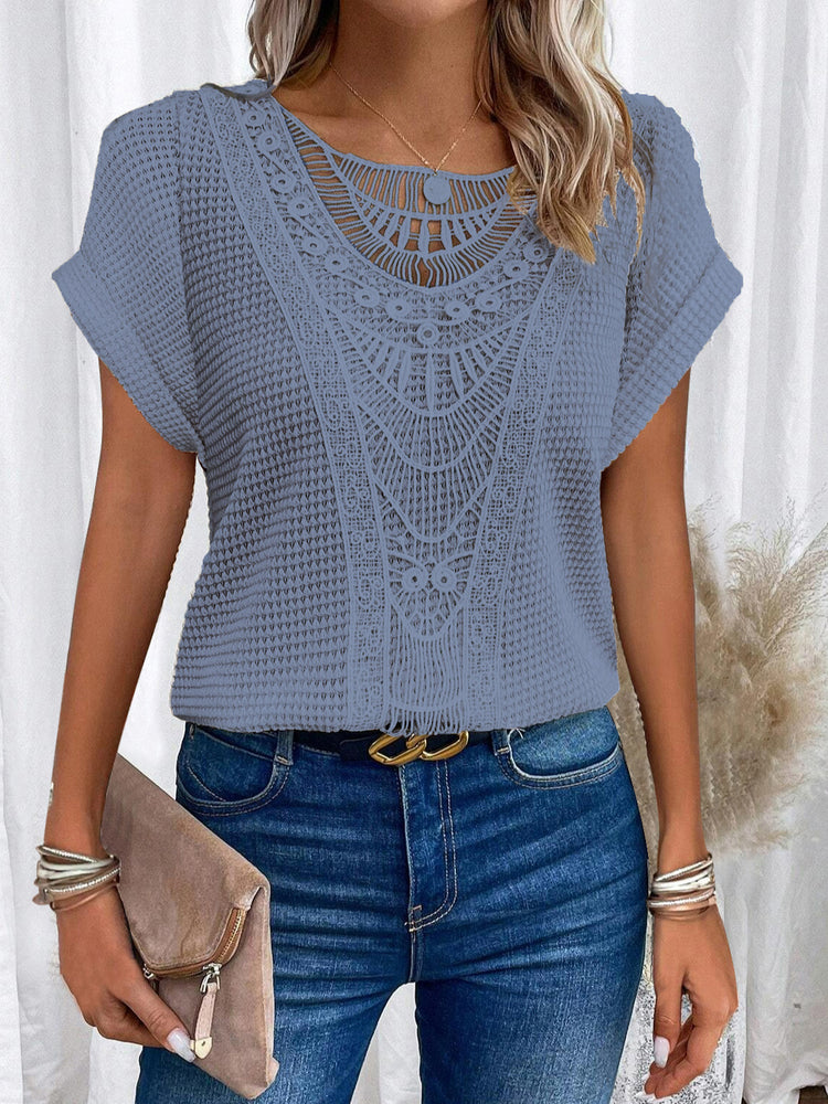 Summer Hollow Out Short-sleeved T-shirt - Swefashionstore