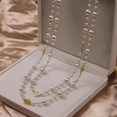 Retro Multi-layer Pearls Necklace Fashion Long Sweater Chain Versatile Accessories For Women - Swefashionstore