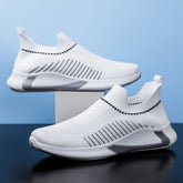 Fashion Mesh Striped Design Outdoor Sneakers - Swefashionstore