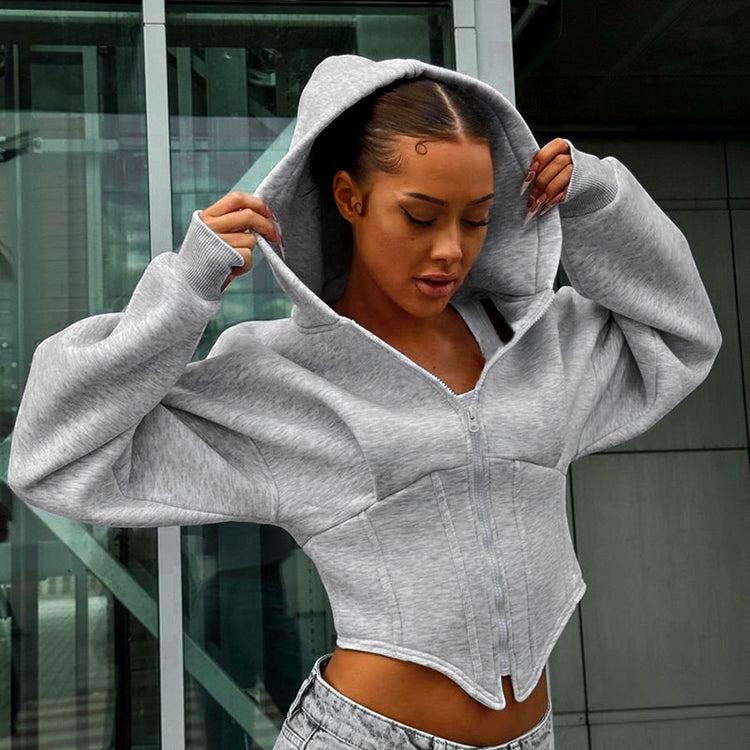 Zipper Hoodie Cardigan Y2K - Swefashionstore