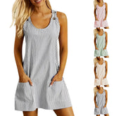 Summer Fashion U-Neck Sleeveless Casual Straight Slimming Mini Dress - Swefashionstore