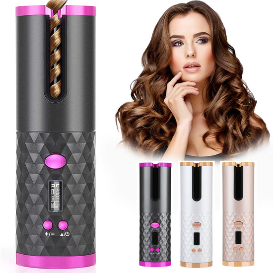 Rechargeable AUTOMATIC Hair Curler Women PORTABLE Hair Curling STYLER - Swefashionstore