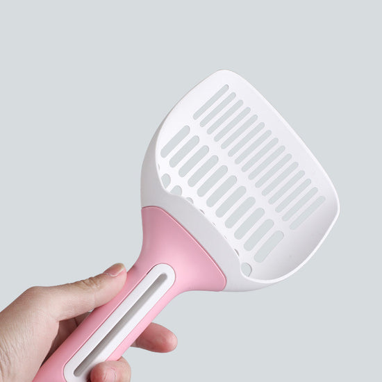 Cat Litter Shovel with Roll Tail Tool - Large Long Handle Design and Pore Features