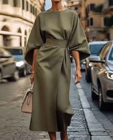 Loose Batwing Sleeve Dress Fashion - Swefashionstore